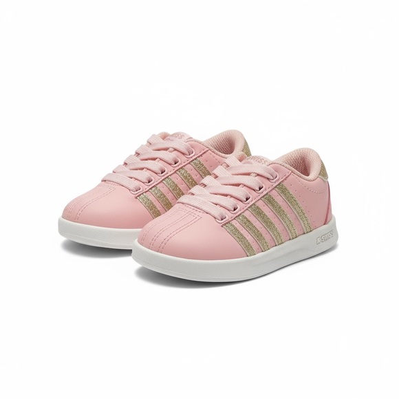 K-Swiss Other - K Swiss ⌘ Gold Glitter Leather Baby Walker Sneakers ⌘ Pastel Pink ⌘ Toddler 6 ⌘